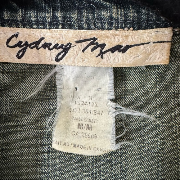 Cydney Mar Denim Jacket with Green & Gold Trim – Size M - Picture 6 of 9